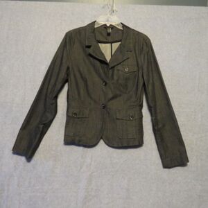 Banana Republic Dark Grey Peplum Blazer Jacket Career Office Wear Size 8